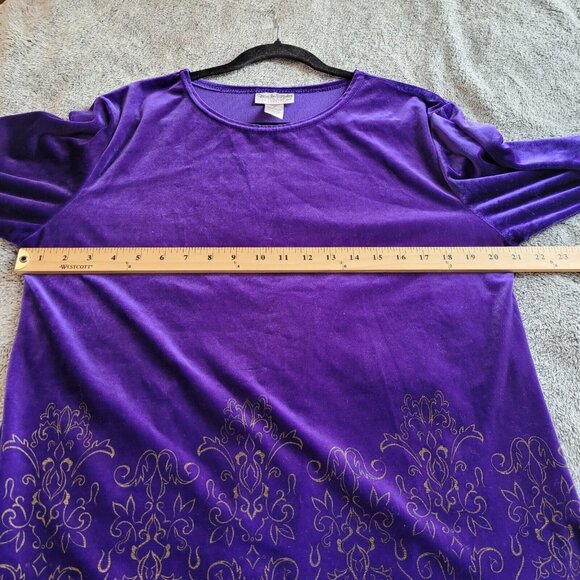 DIane Von Furstenberg Women Top Pants Medium Purple Velvet Paisley Comfort 17340 - Picture 7 of 15